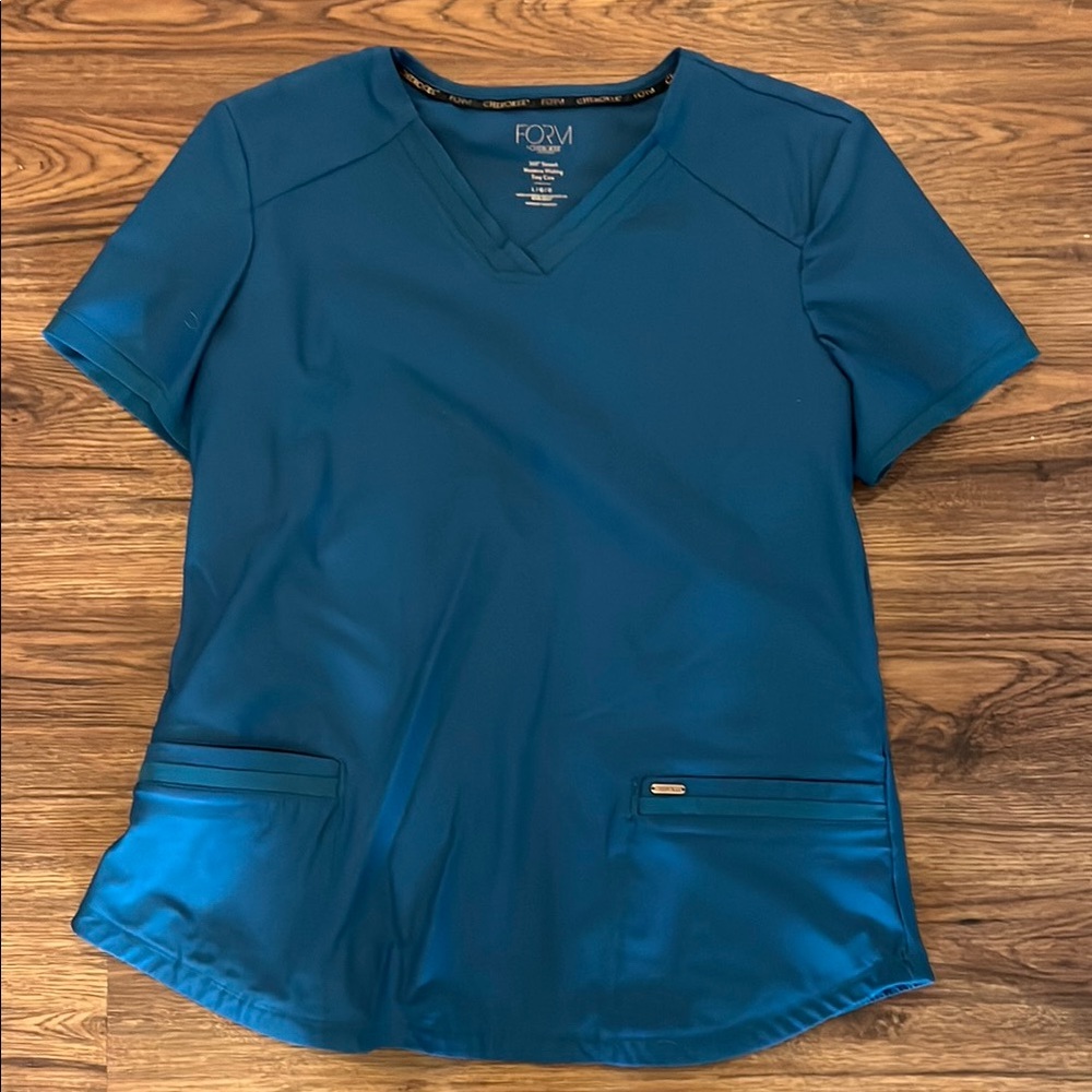 Women's Blue V-Neck Top
